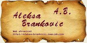 Aleksa Branković vizit kartica